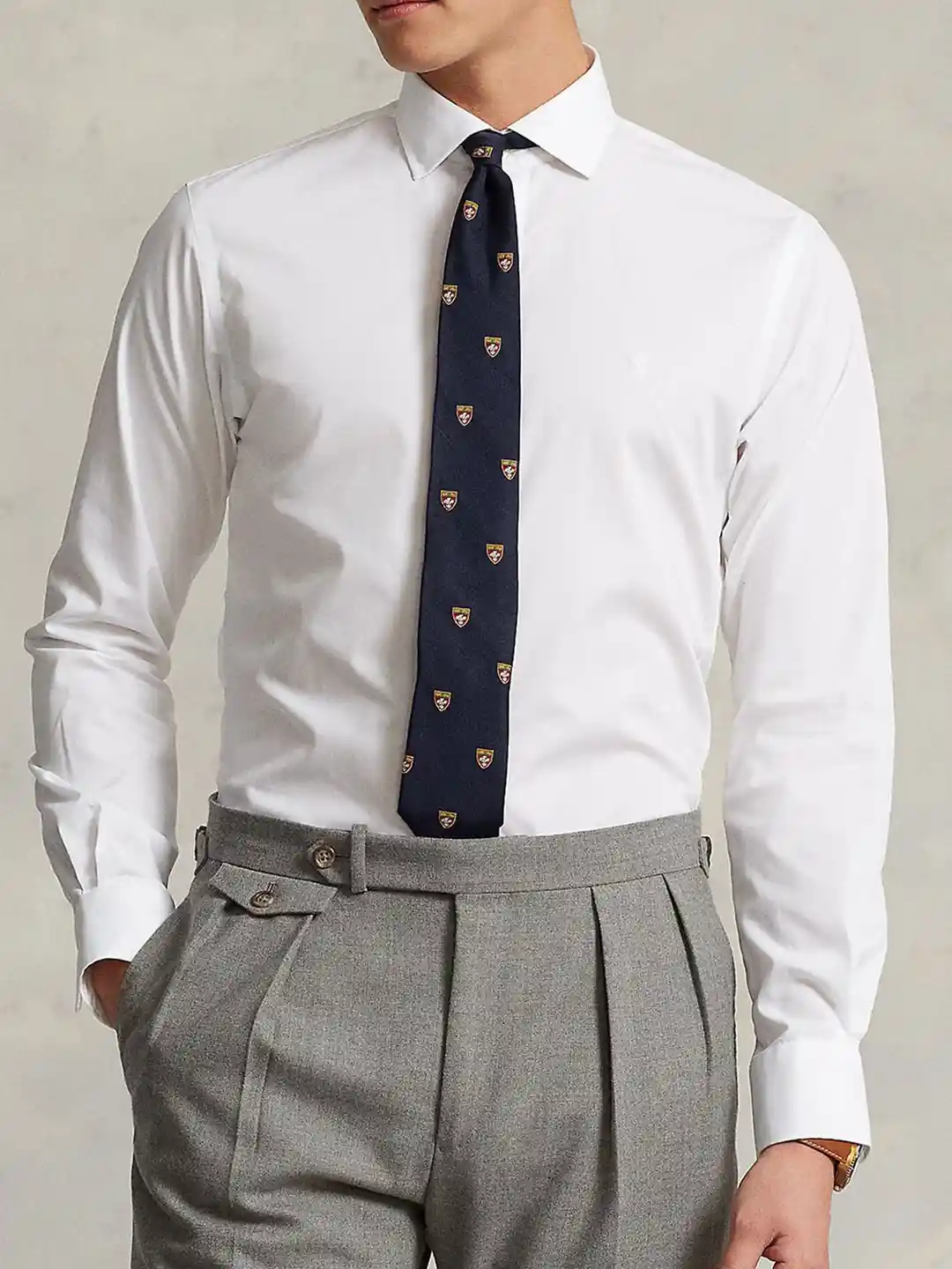 Buy Polo Ralph Lauren Men Slim Fit Spread Collar Solid Cotton