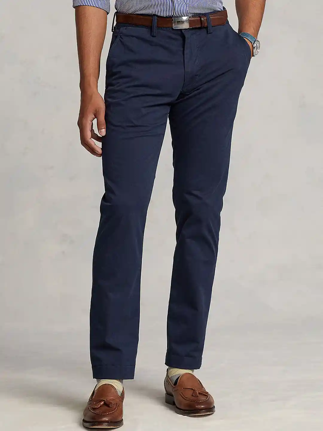 Buy Polo Ralph Lauren Men Slim Fit Mid-Rise Cotton Formal Trouser