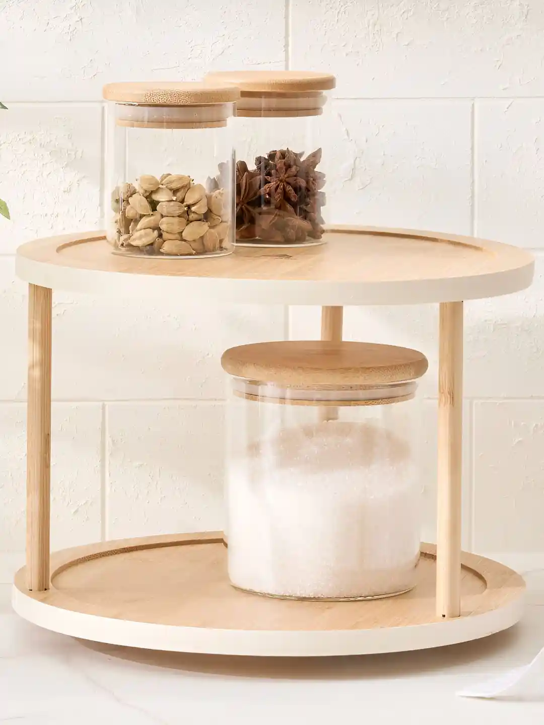 Buy Home Centre Spinel Perennial Brown White 2-Tier Lazy Susan