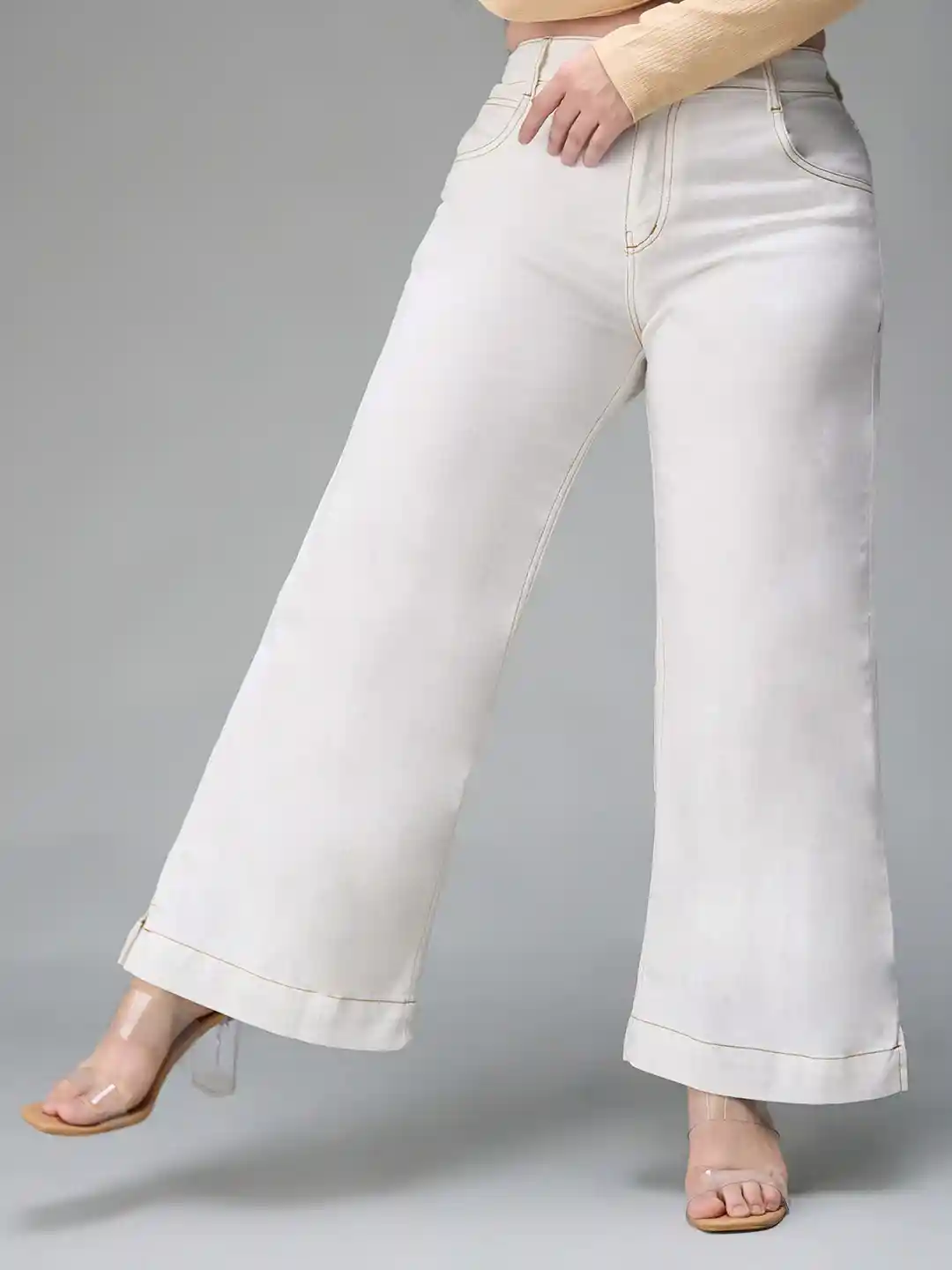 Buy Miss Chase A+ Plus Size Women Flared Light Fade Stretchable