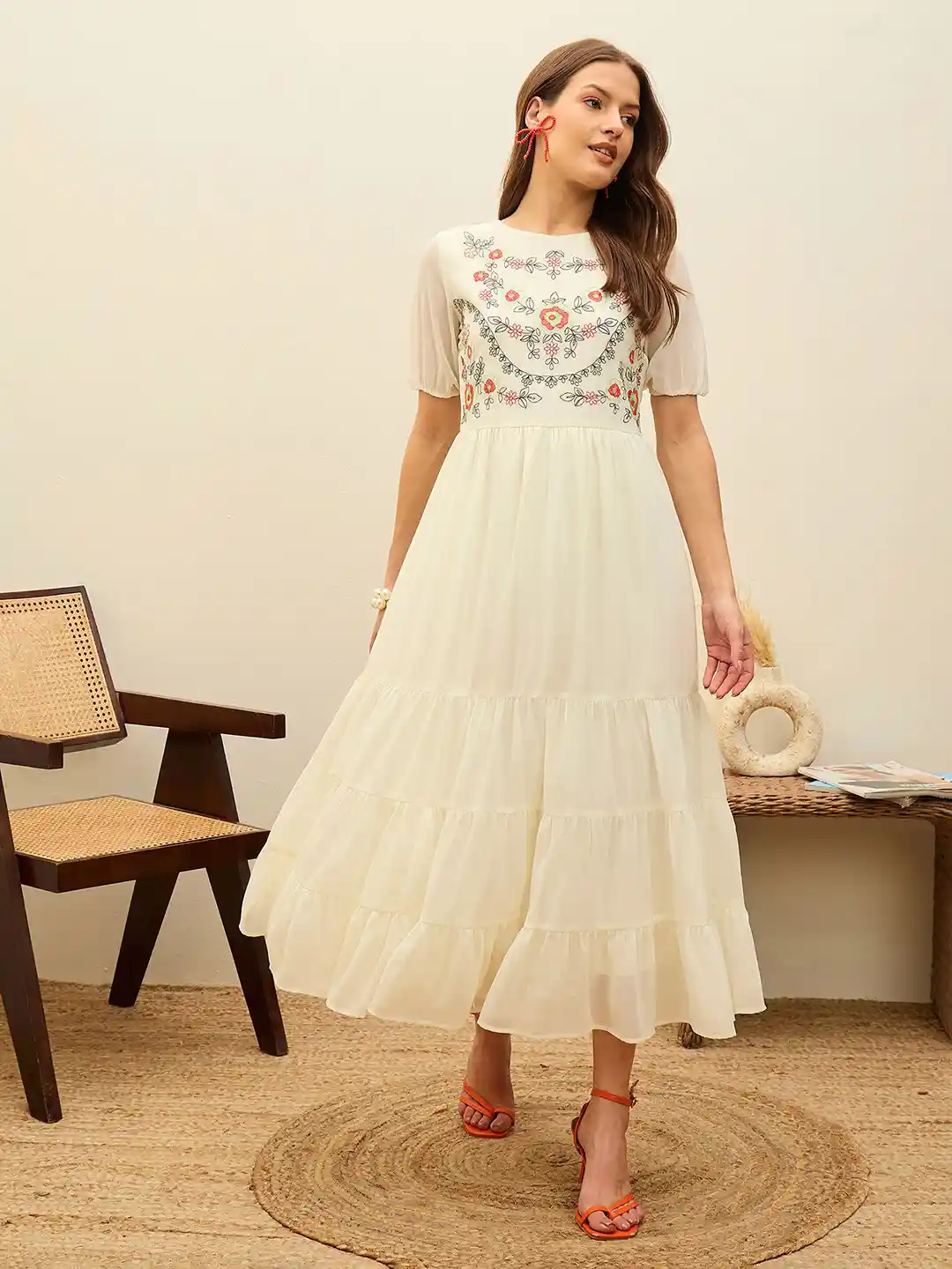 Buy SASSAFRAS Women Tiered Maxi Dress - Dresses for Women 33882392