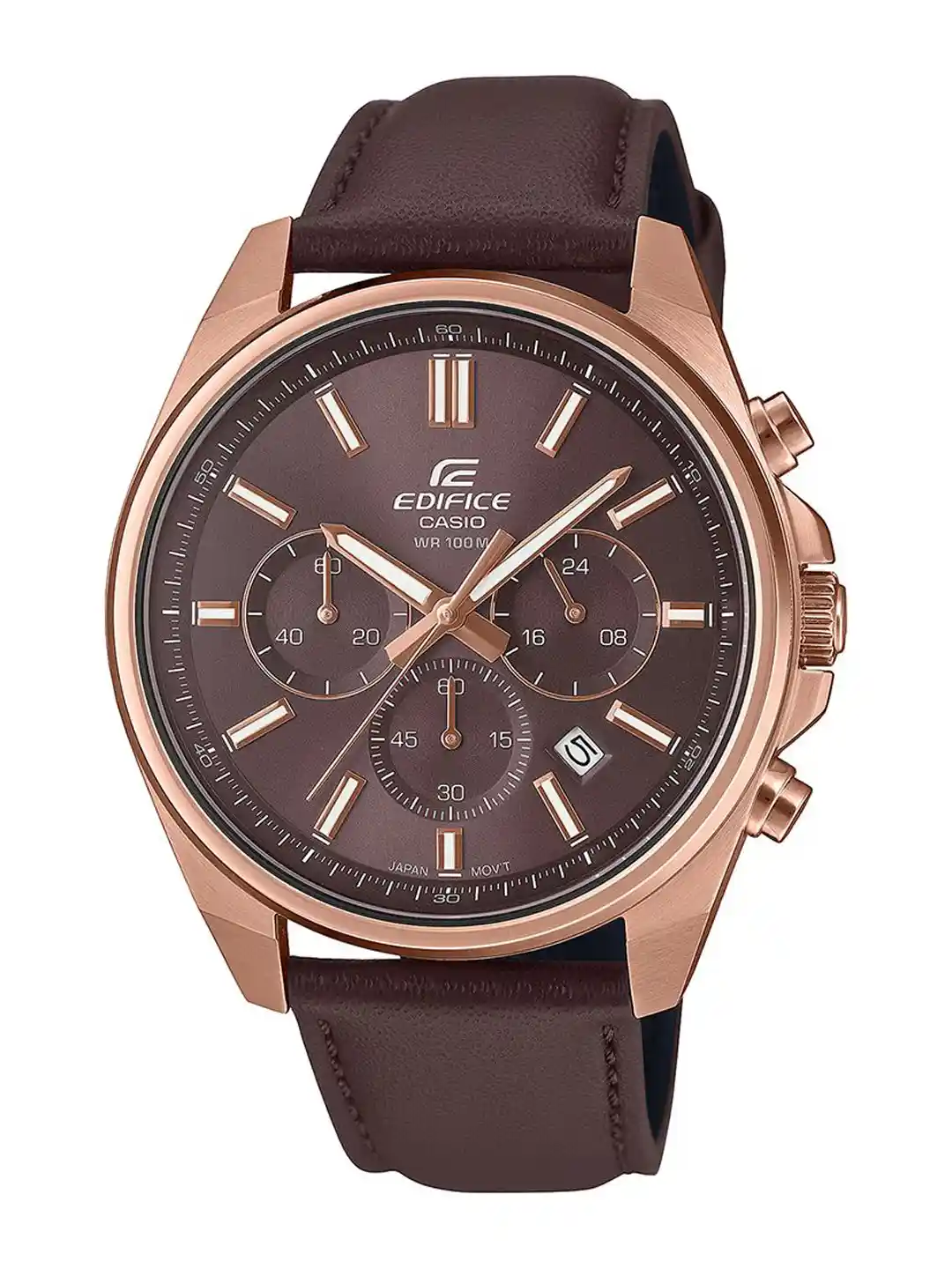 CASIO edifice Men Leather Cuff Straps Analogue Chronograph Watch ED662