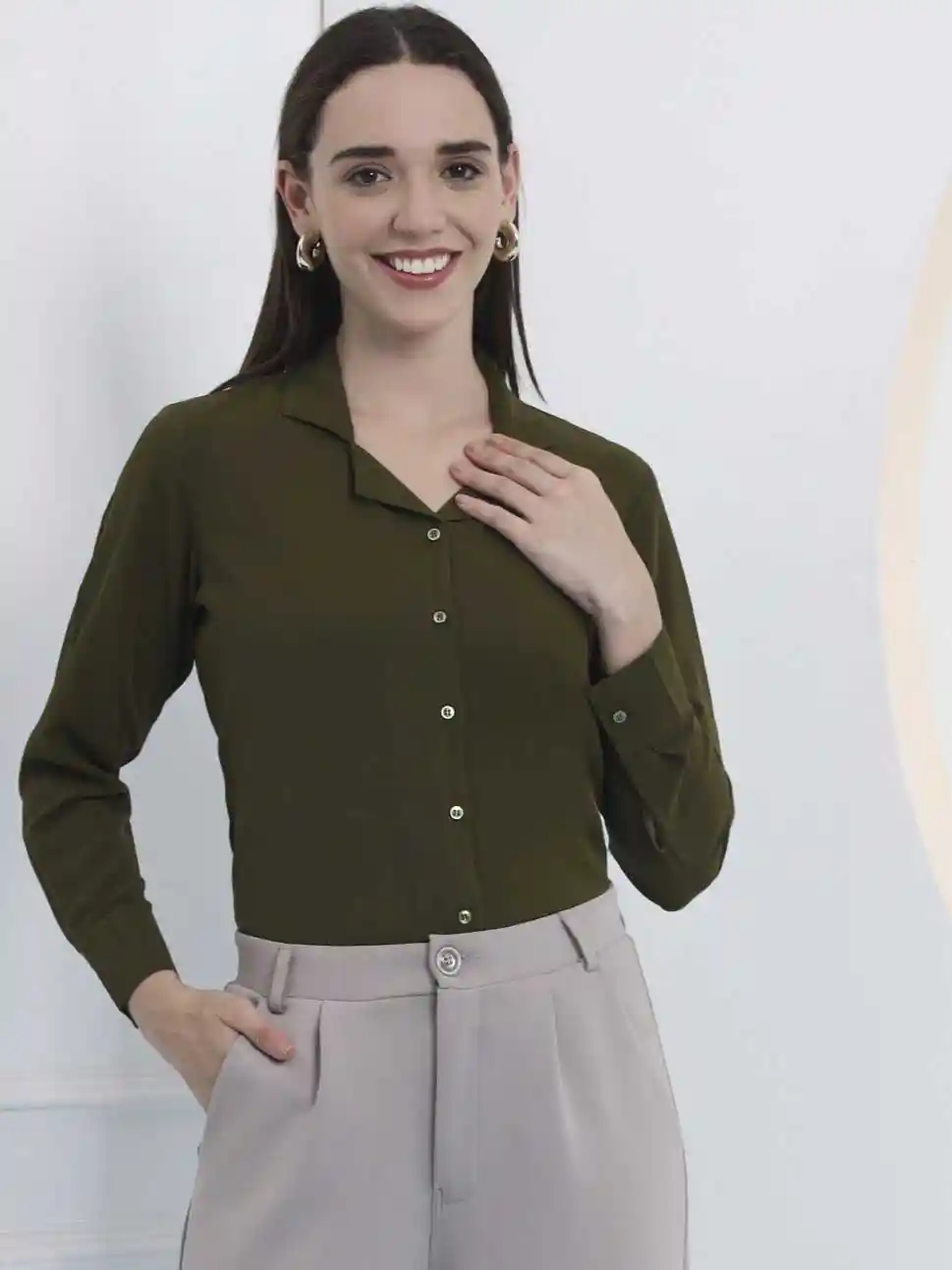 Buy FITHUB Women Formal Shirt Shirts for Women 34101680 Myntra - Main Image