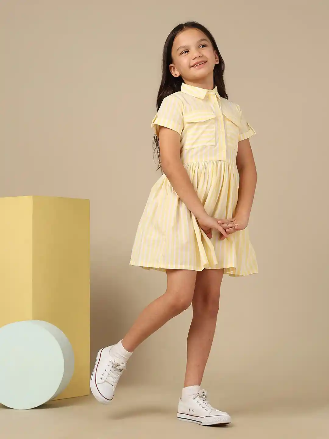 Polo Kids Girls 1Striped Above Knee Length Shirt Dress