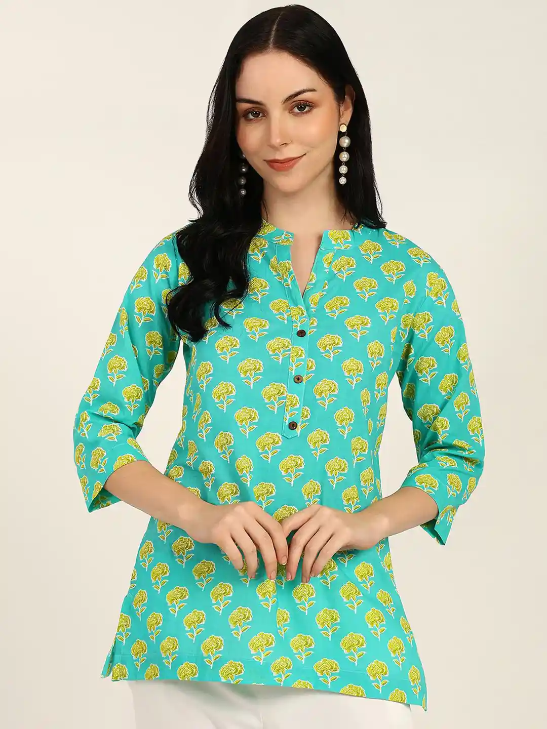 Buy BLOCKS OF INDIA Ethnic Motifs Printed Pure Cotton Kurti