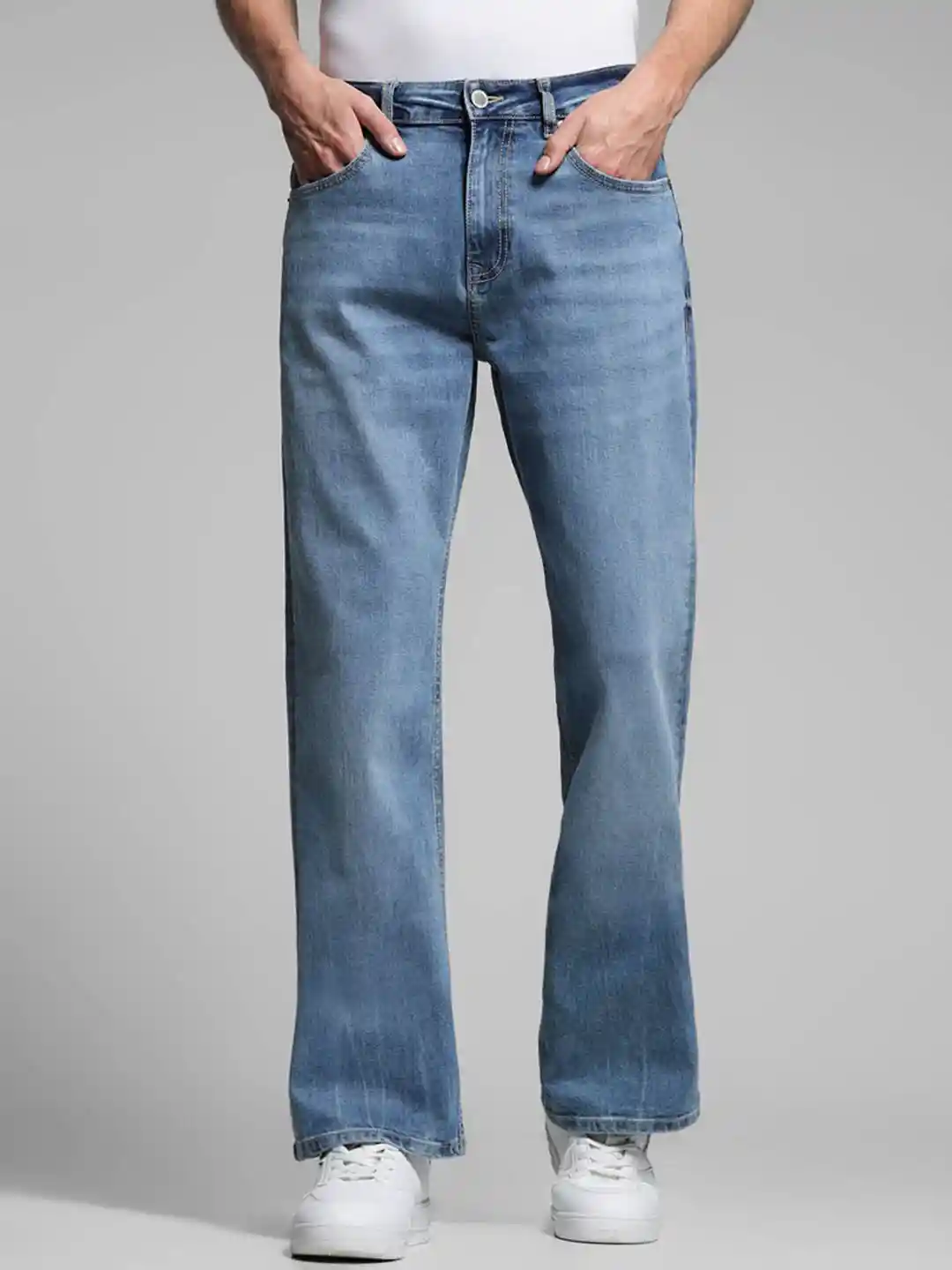 Buy Jack Jones Men Cotton Bootcut Low-Rise Light Fade Jeans