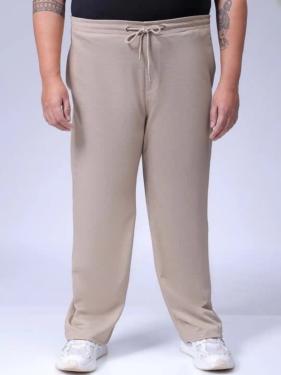 Hardsoda by The Indian Garage Co Plus Size Men Relaxed Fit Textured Jogger