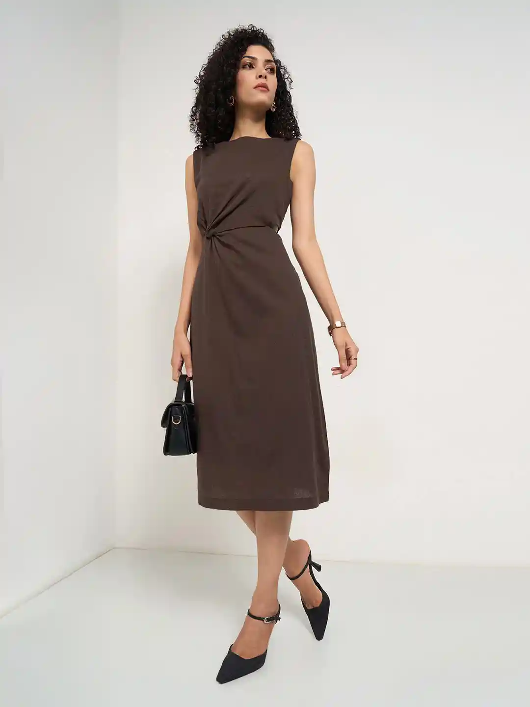 Buy Annabelle by Pantaloons Women Solid Formal A-Line Dress