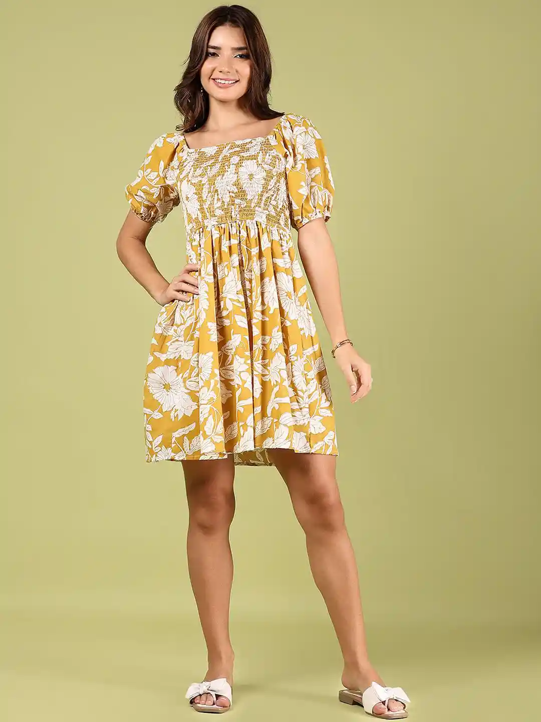 Buy LIMEROAD Ethnic Printed Square Neck Ethnic Dress Ethnic