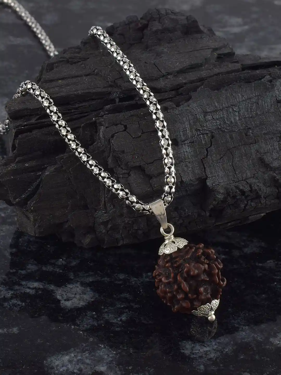 Buy ADMIER Unisex Silver-Plated Mukhi Nepali Rudraksha Beaded