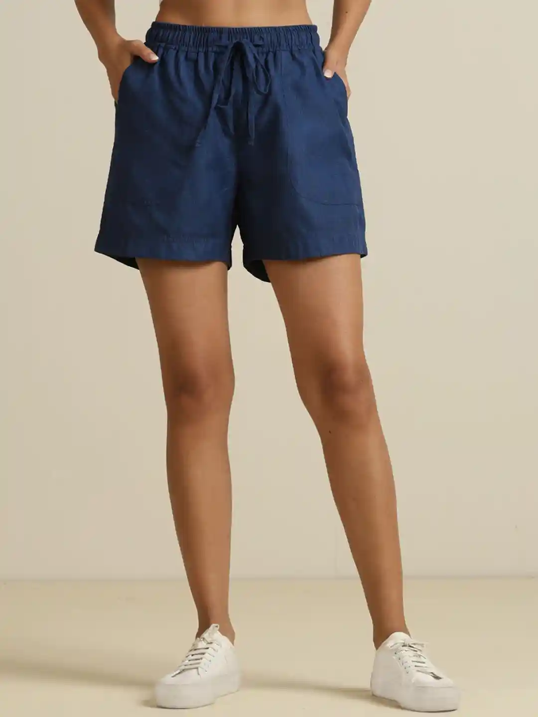 trueBrowns Women Cotton Blend Shorts With Drawstring