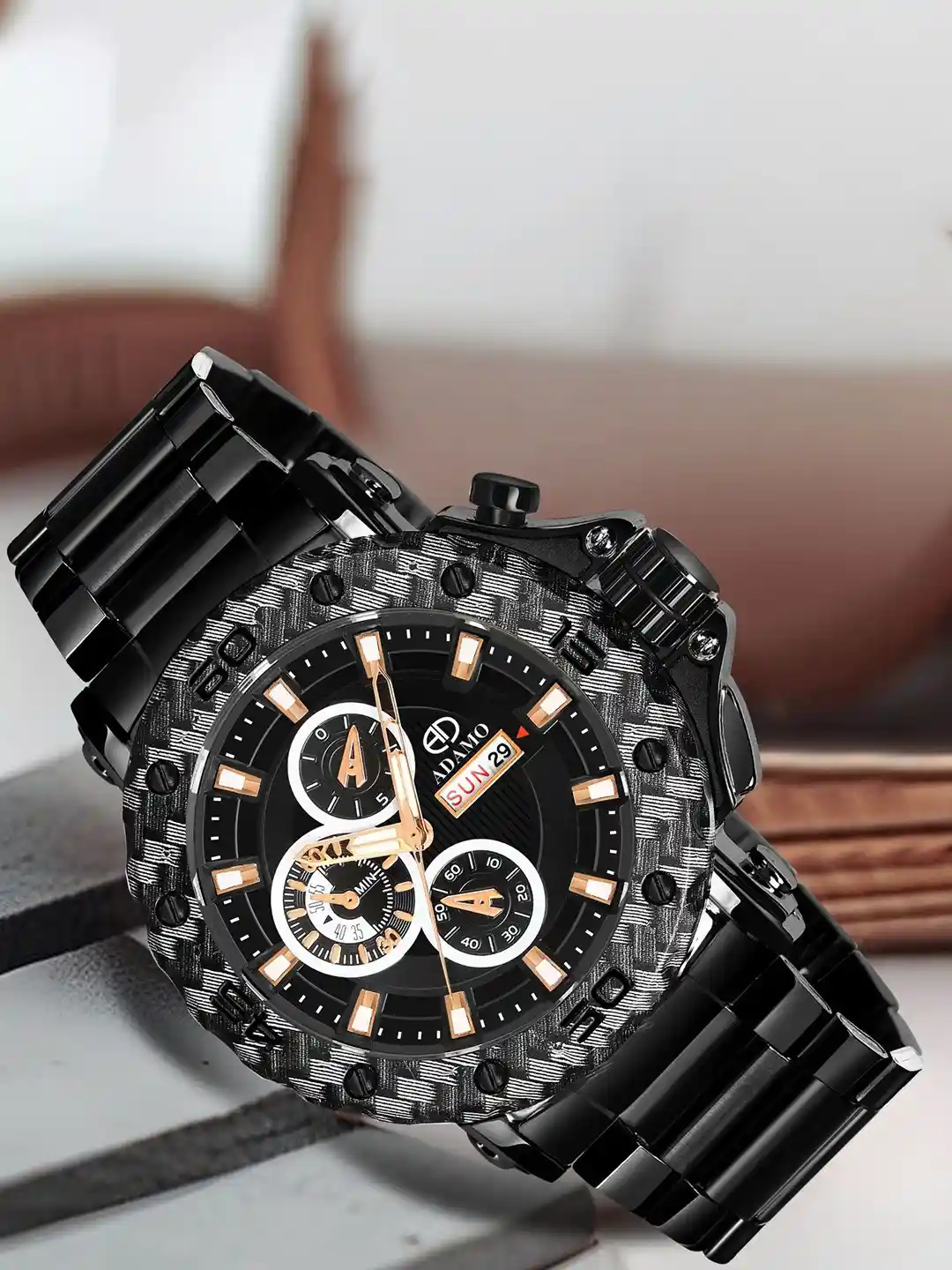 Buy ADAMO Men Brass Skeleton Dial Straps Analogue Watch 890NNM02