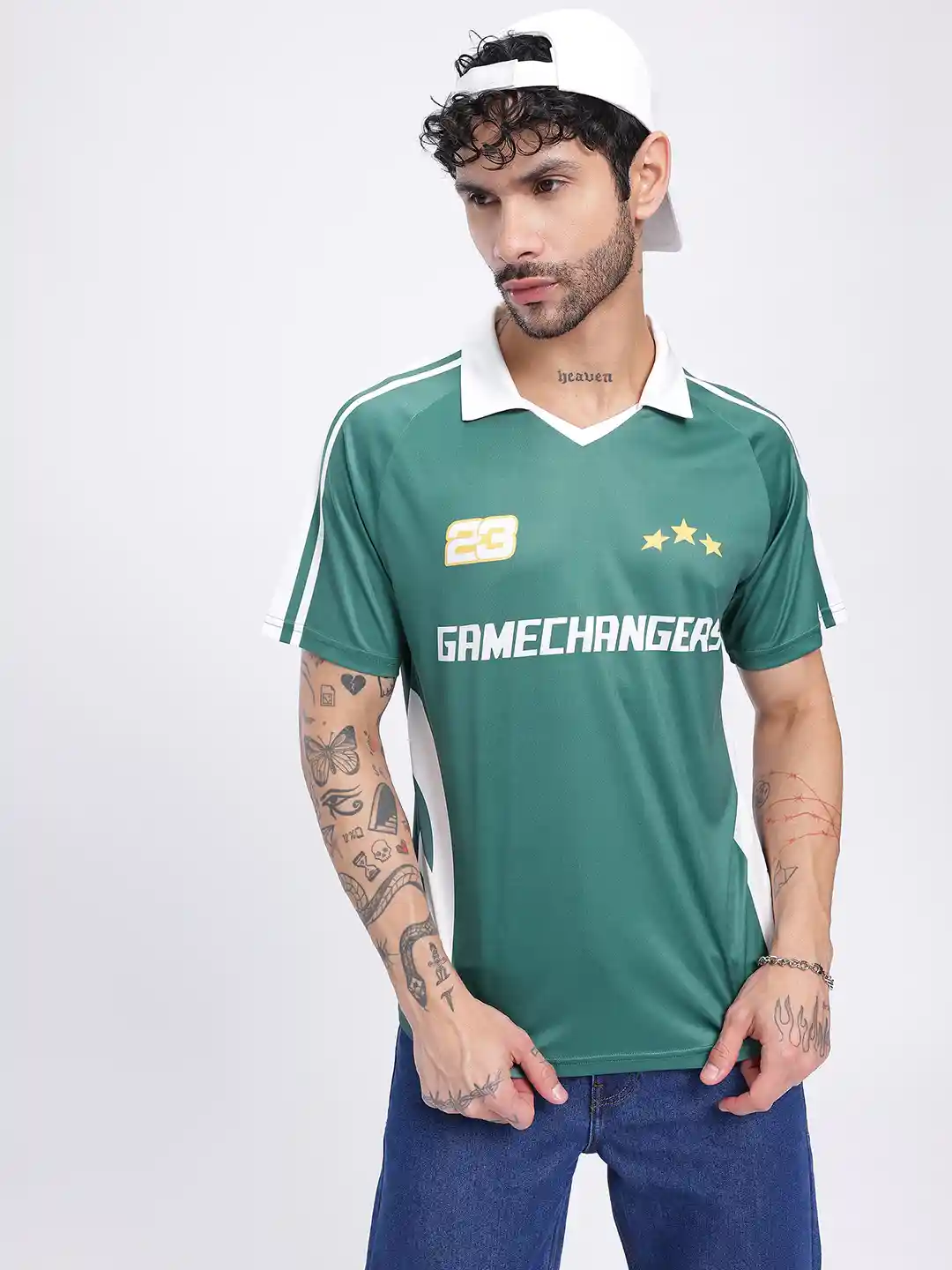 Buy glitchez Printed Relaxed Fit Polo Collar T-shirt Tshirts for