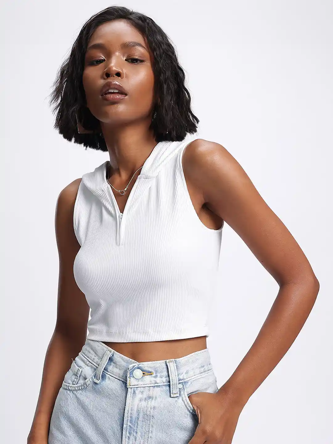 Zip Hoodie Knit Ribbed Crop Hoodie Buy Glitchez Rib Knit Hooded