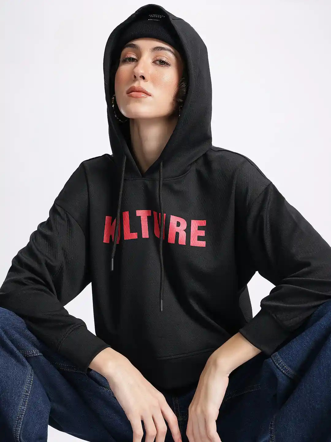 Buy glitchez Self-Design Printed Hooded Sweatshirt Sweatshirts