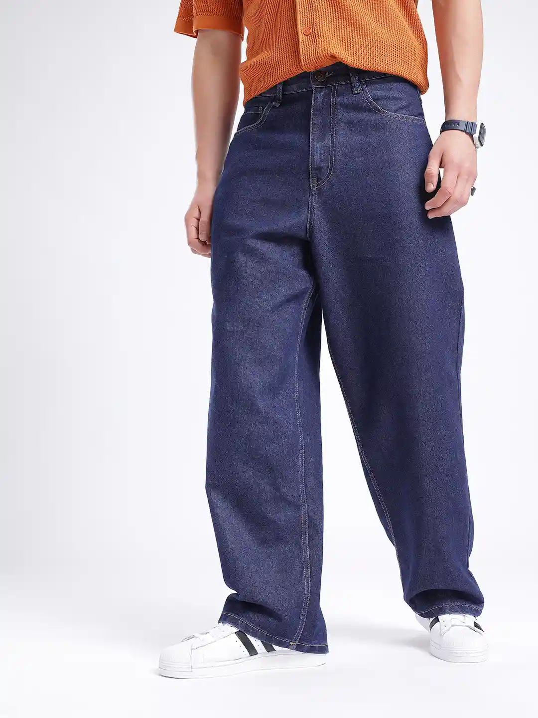 glitchez Men Loose Baggy Fit?Jeans