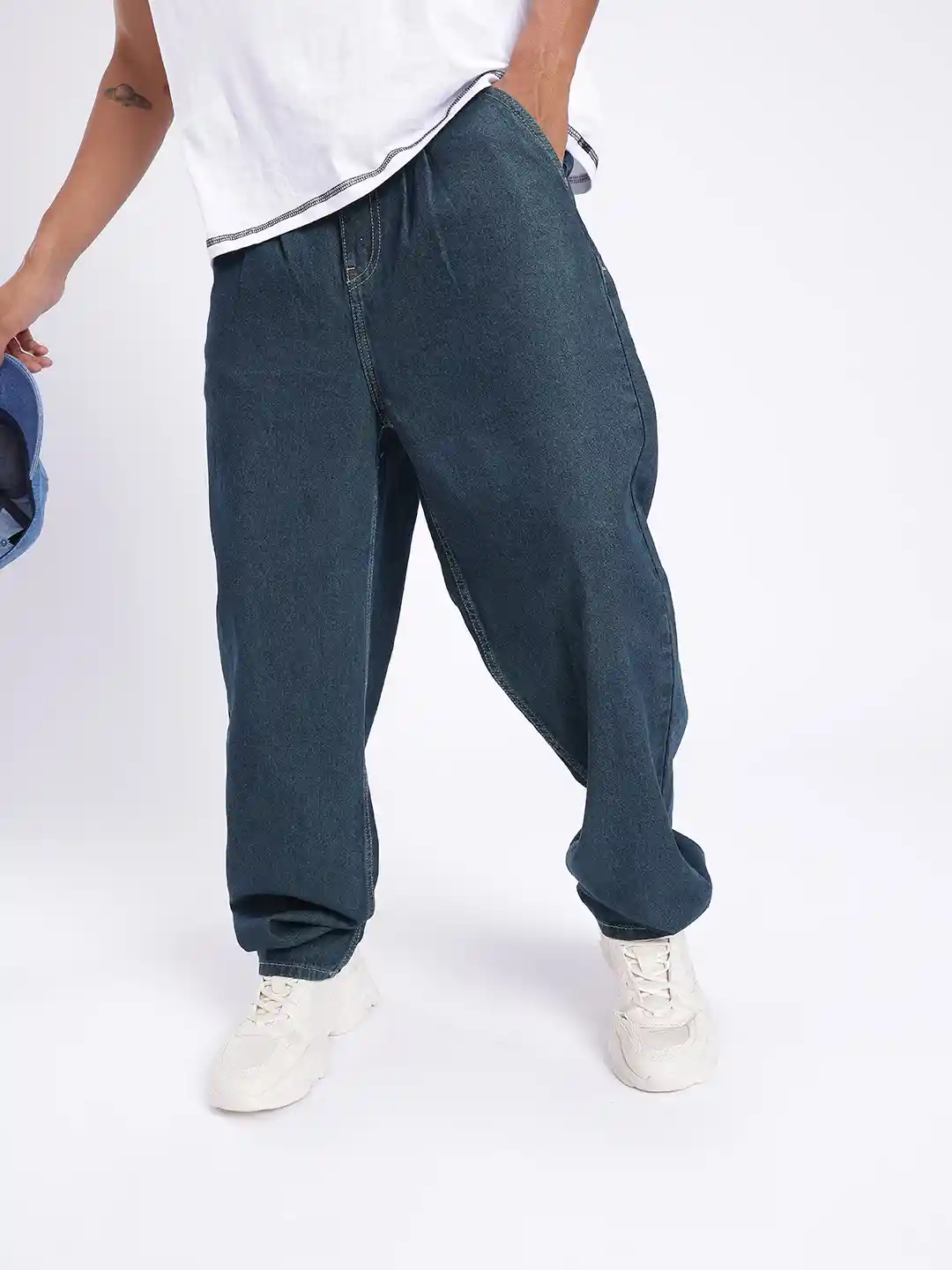 Myntra Pleated Baggy Jeans Waist Size In H&m Buy H&M Skinny