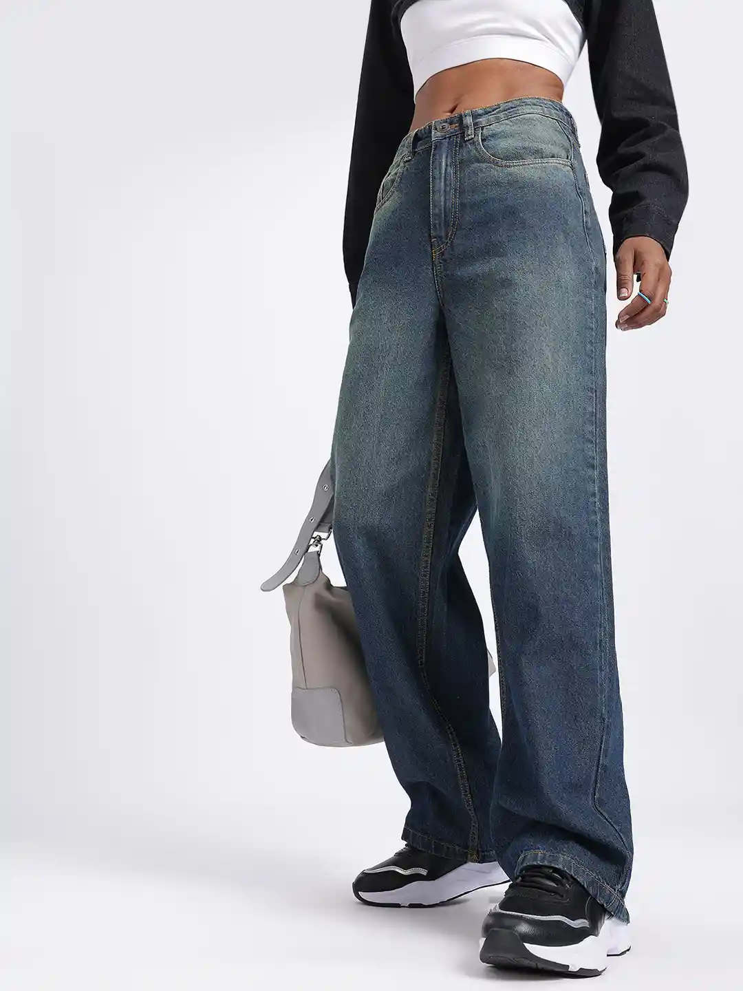 Baggy Jeans Myntra Jeans For Girls Olele® Girls Wide Leg Baggy