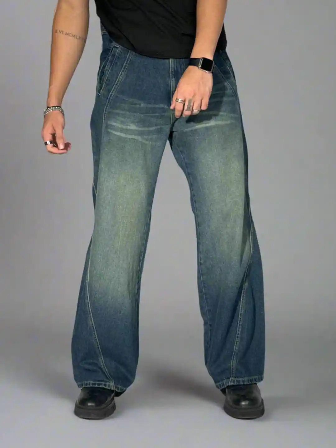 Buy Off Duty India Men Mid-Rise Heavy Fade Baggy Jeans Jeans for