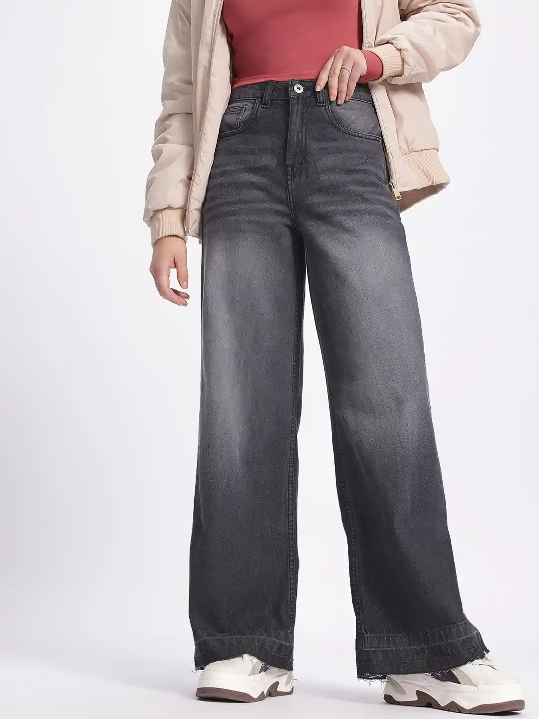 Buy glitchez Women Baggy Wide Leg Jeans Jeans for Women 31363066