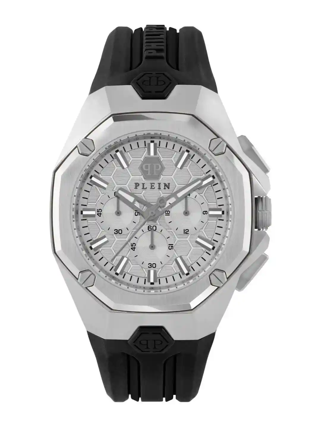 PHILIPP PLEIN octagon Men Brass Dial Textured Straps Analogue Watch  PWTBA0123