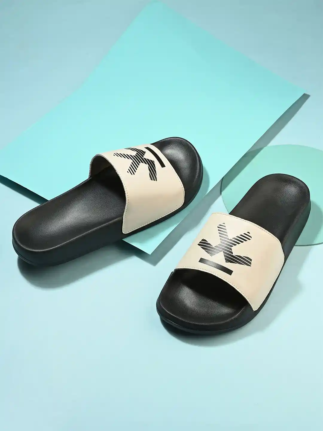 WROGN Men Printed Sliders Flip Flops