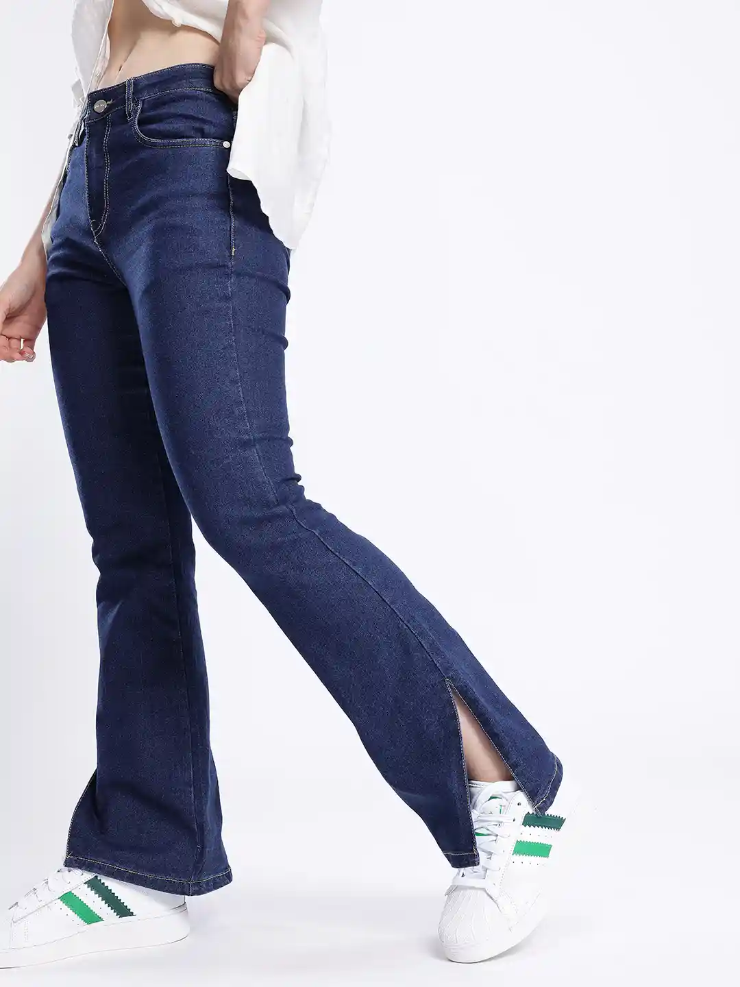 Buy glitchez Women Bootcut Slit Stretchable Jeans Jeans for