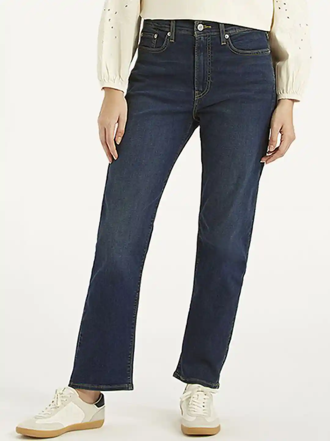 Levis Women Straight Fit Mid-Rise Light Fade Jeans