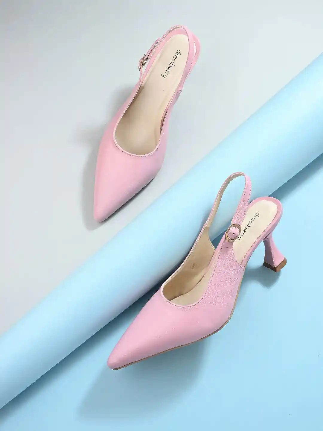 DressBerry Women Leather Pointed Toe Party Kitten Pumps