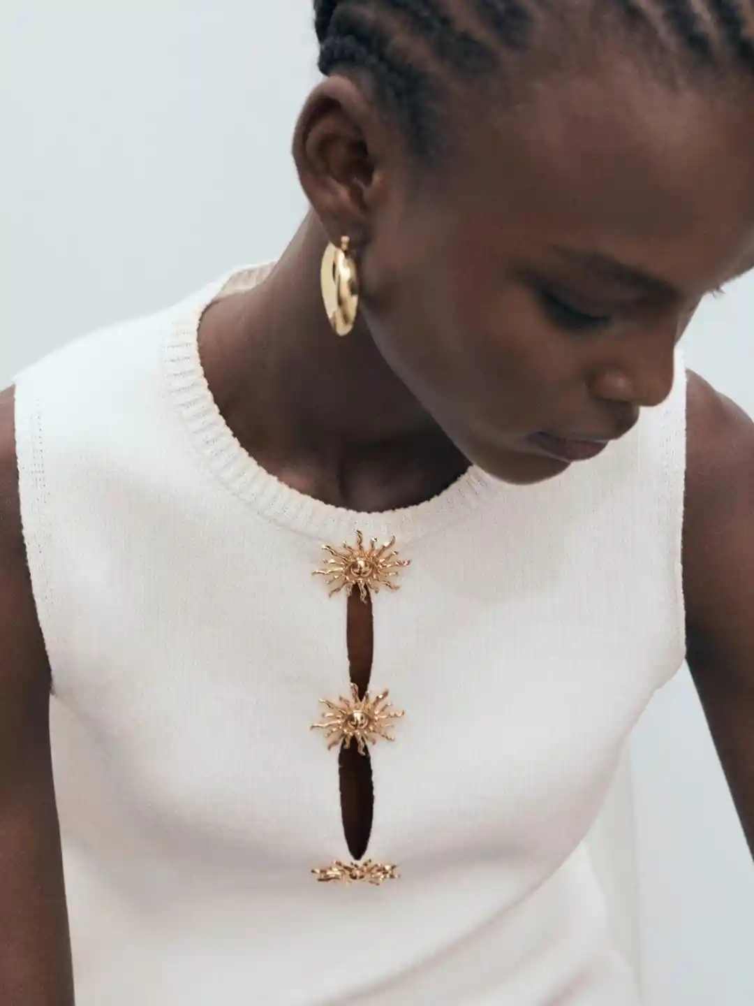 Buy MANGO Knitted Jewel Button Detail Top Tops for Women