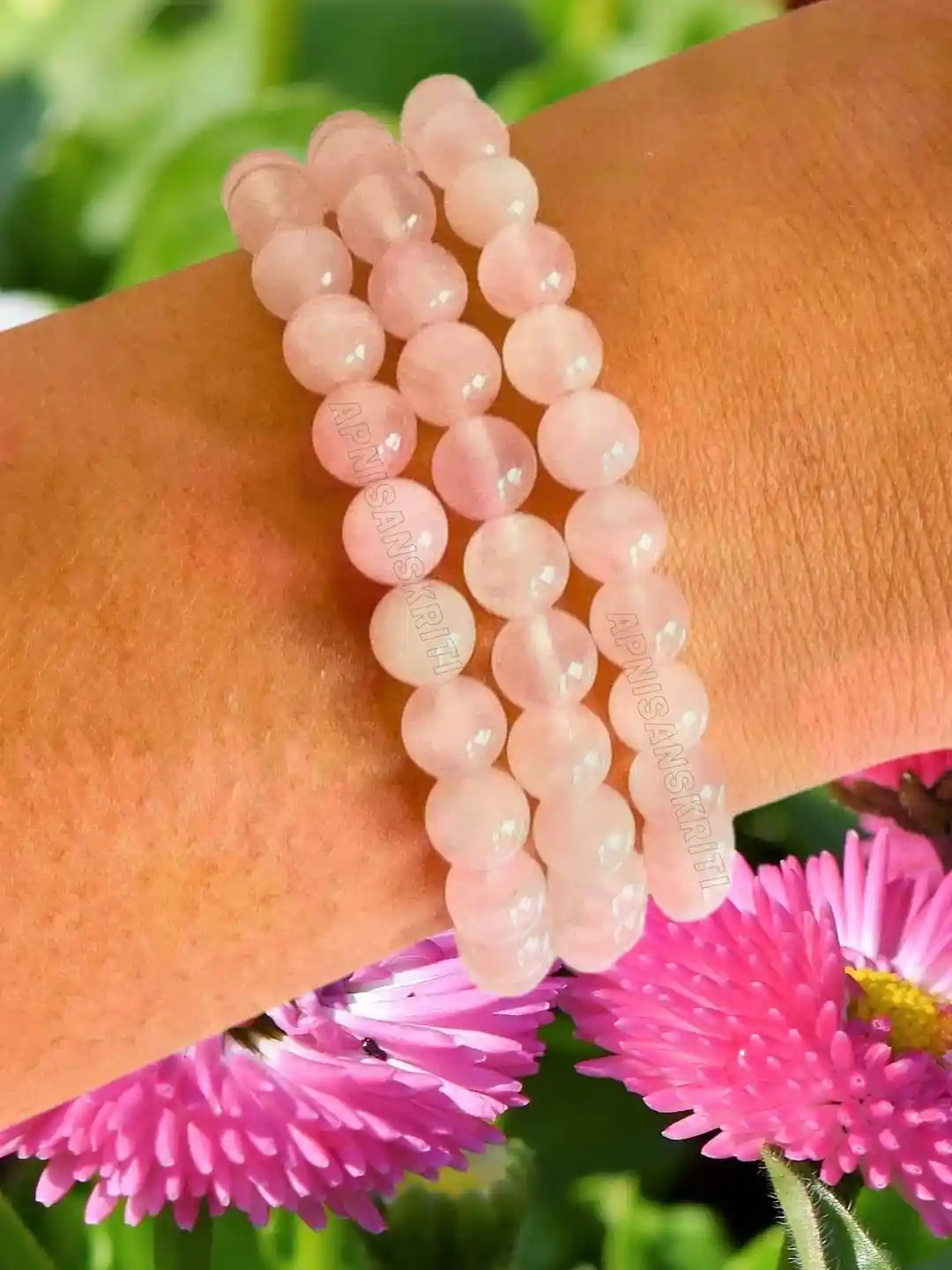 Buy Apnisanskriti Unisex Rose Quartz Stone Bracelet Bracelet for