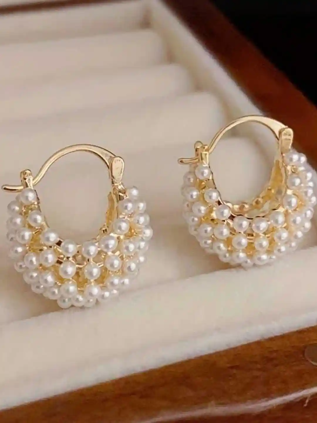 Buy Bling Queen Women Niche Design White Faux Pearl Earrings