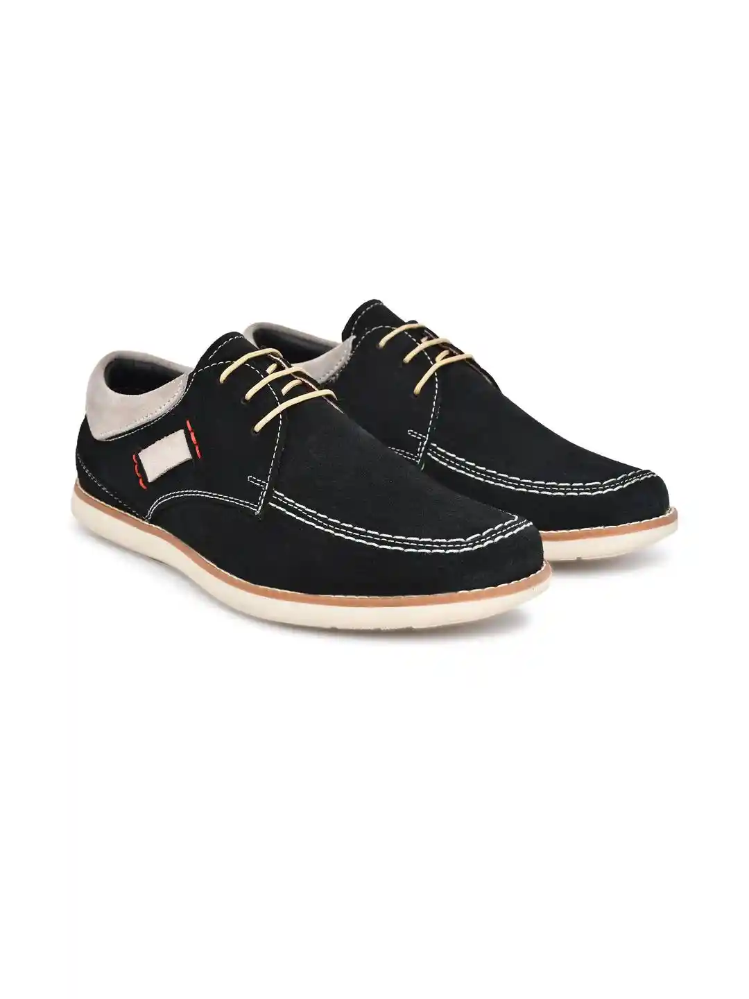 G L Trend Men Colourblocked Suede Boat Shoes