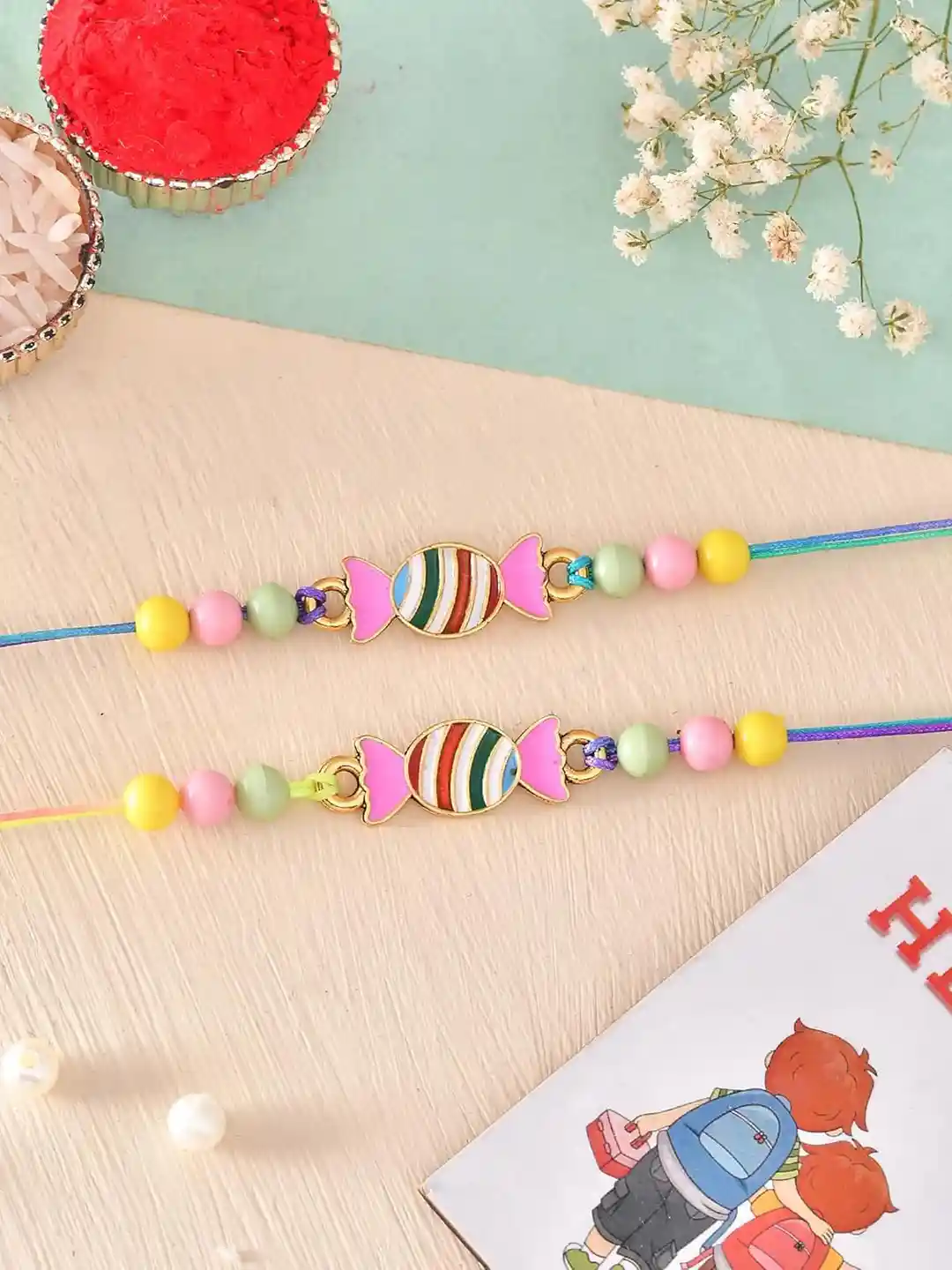 Buy Ascension Set Of Rakhi Gift Set With Fridge Magnet Roli