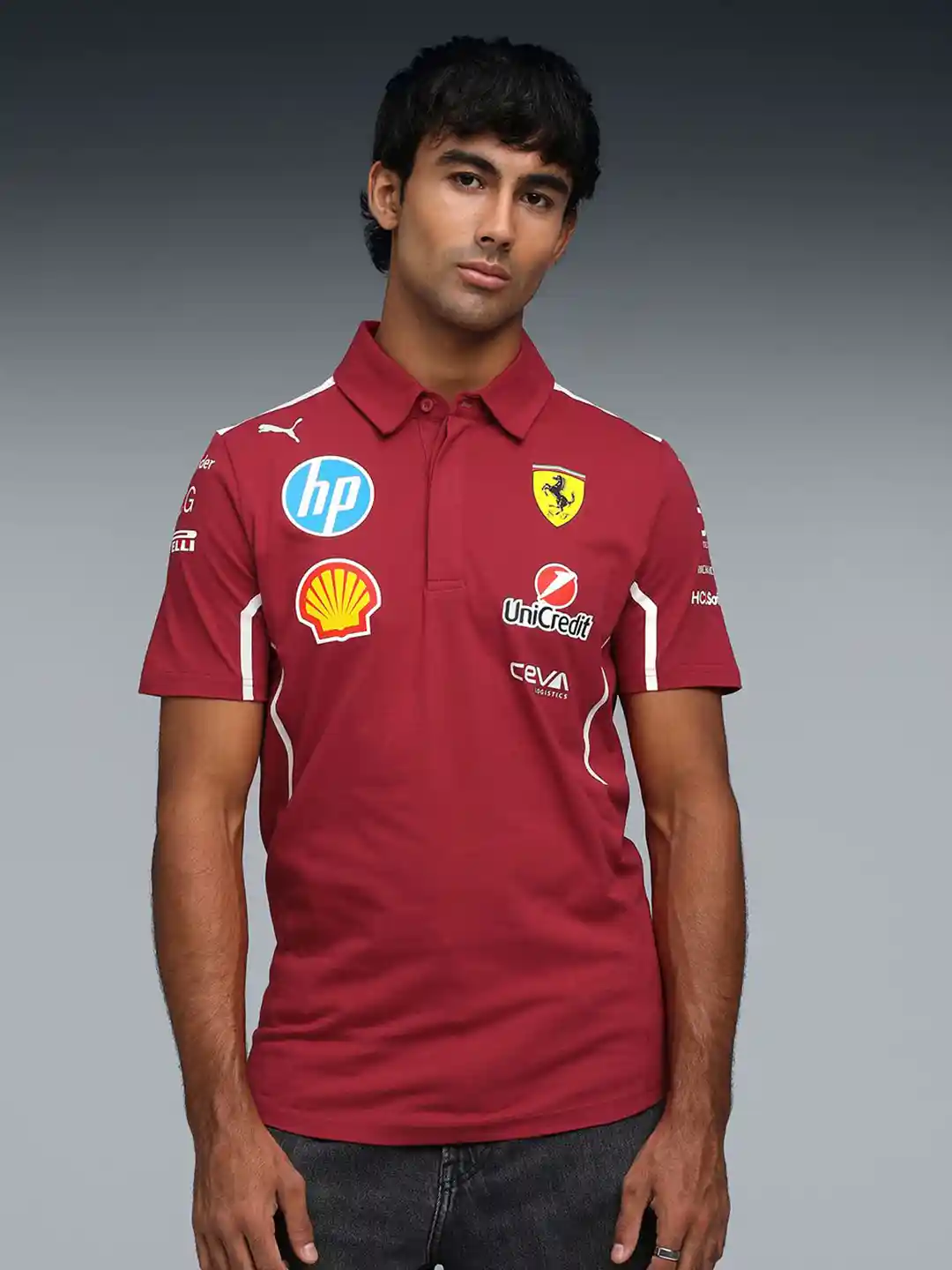 Scuderia Ferrari 2025 Team Polo レッド Buy PUMA Motorsport Scuderia Ferrari 2025 Team Men's Printed