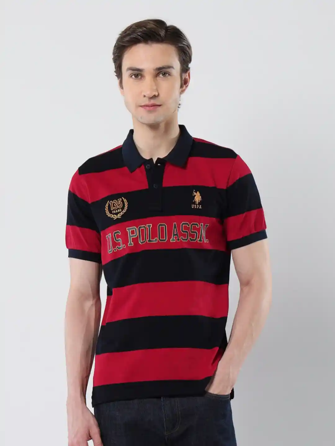 Buy Polo Striped Polo Collar Slim Fit T-shirt Tshirts