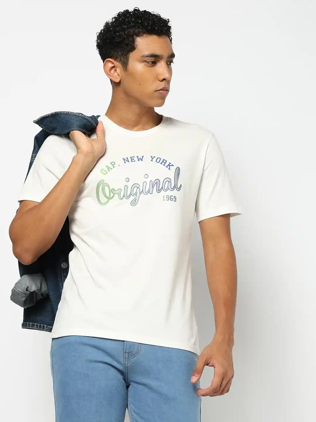 GAP Slim Fit Brand Logo Printed Pure Cotton T-shirt