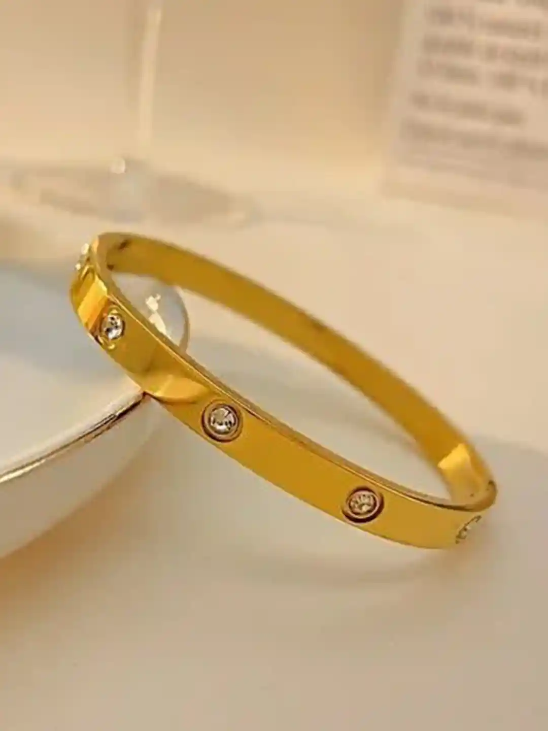 Buy Zabby Allen Stainless Steel Gold-Plated American Diamond