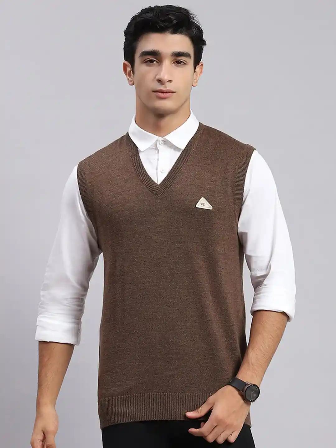 Buy Monte Carlo Men V-Neck Woollen Sweater Vest Sweaters for Men
