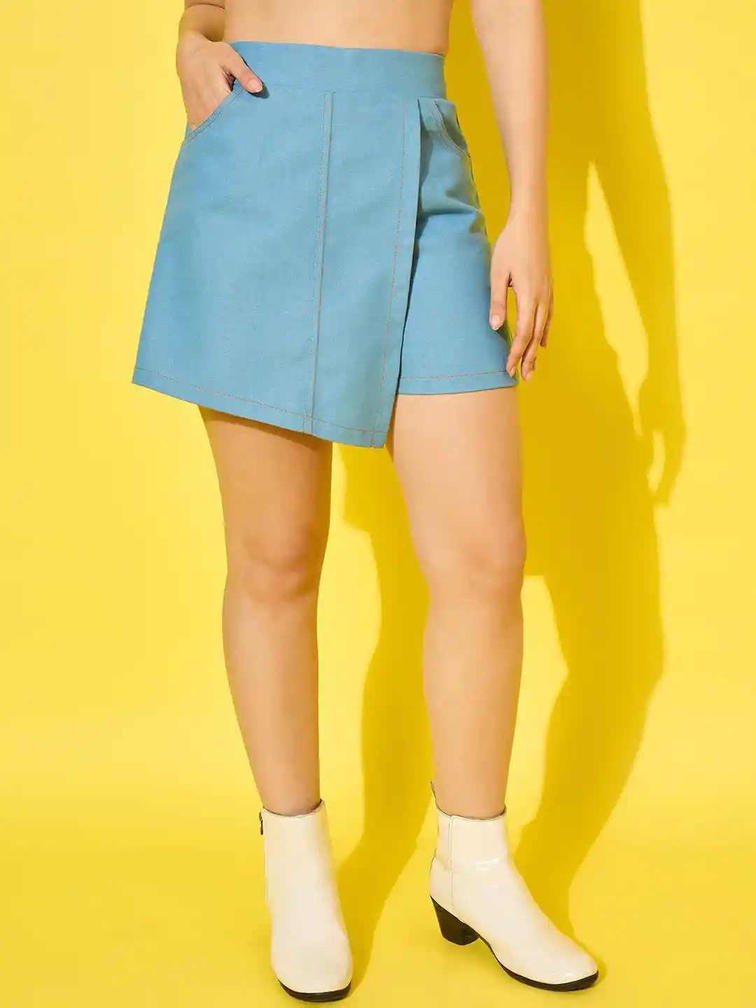 Buy BUY NEW TREND High Waist Front Skirt Back Shorts Skorts Mini