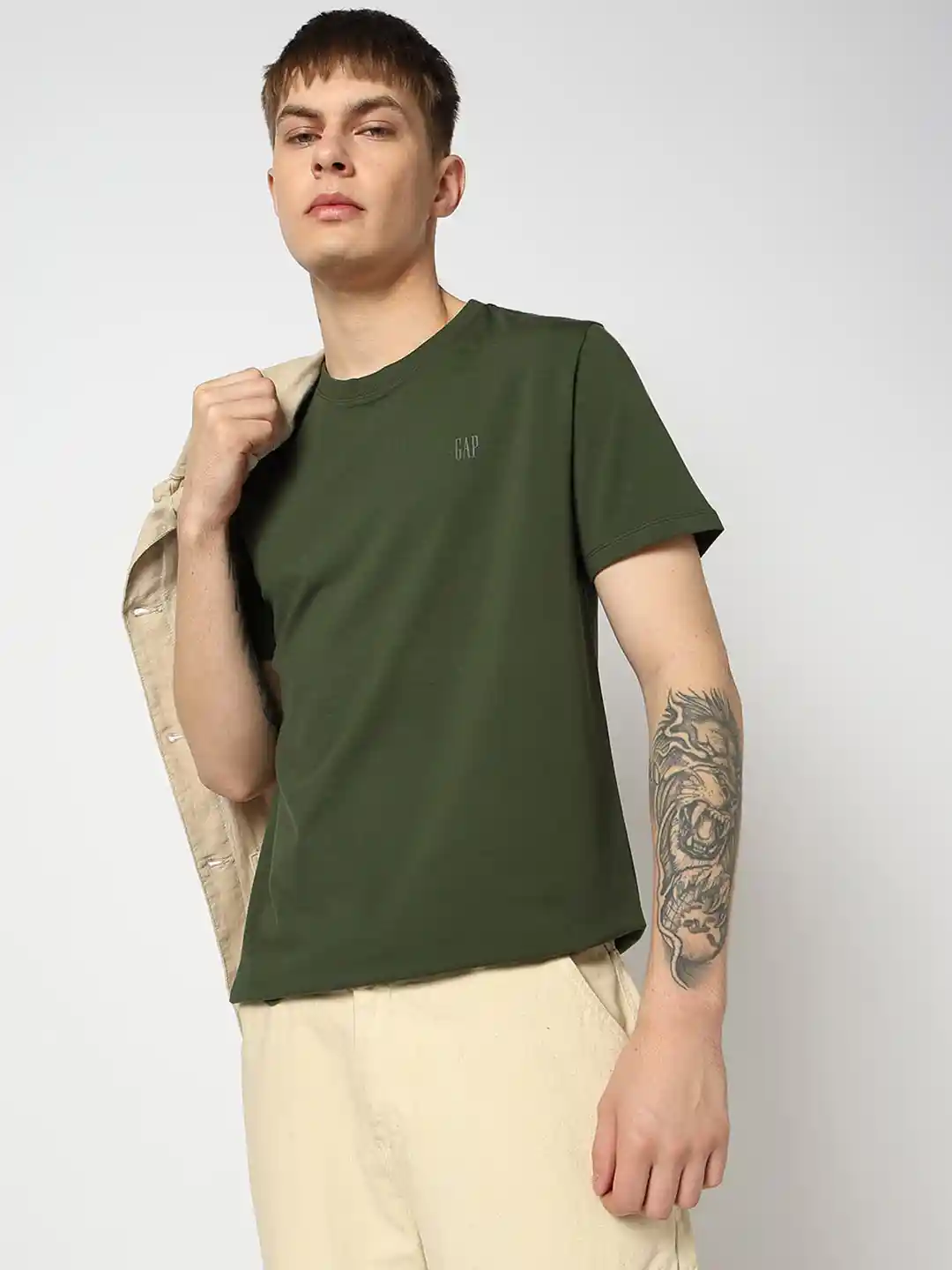 Buy GAP Solid Round Neck T-shirt Tshirts for Men 33820652 Myntra