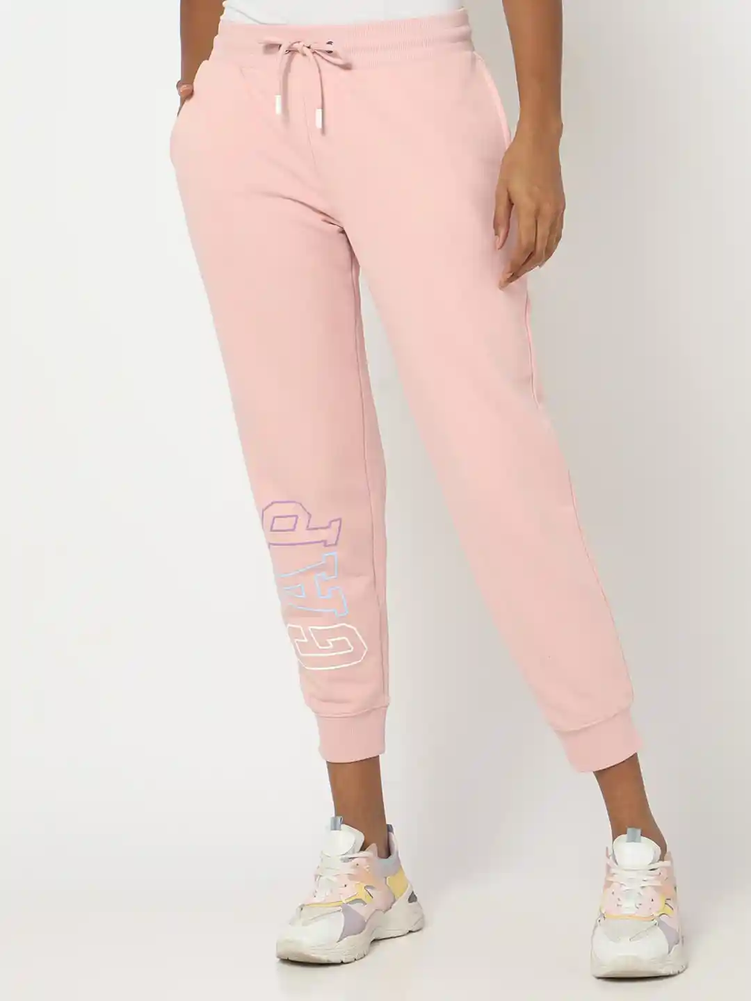 Jogger Pants Sweatpants Pink Brand GAP Women Brand Logo Printed