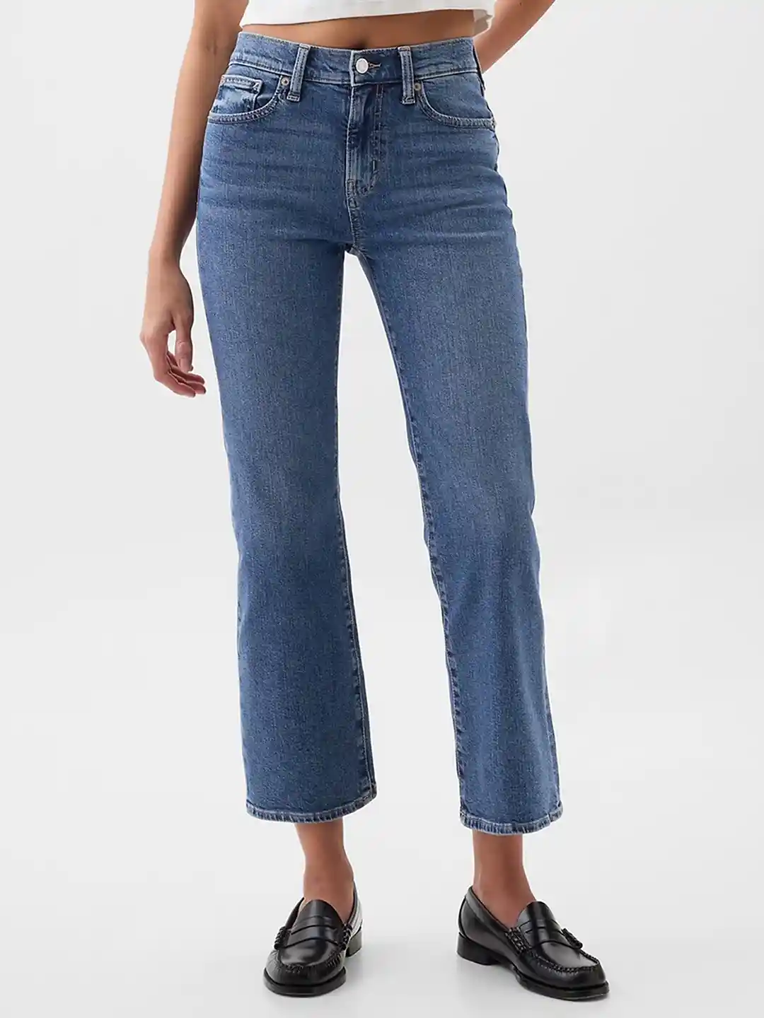 Buy GAP Women Cropped Kick Fit Heavy Fade Stretchable Jeans