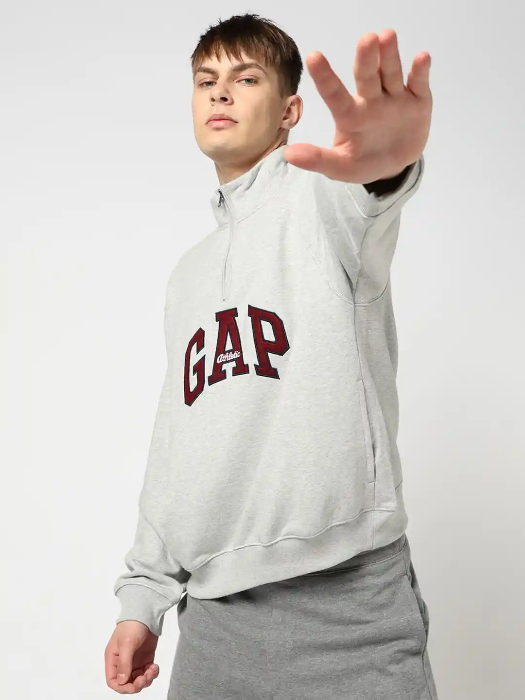 Buy GAP Logo Embroidered Half Zipper Sweatshirt Sweatshirts for