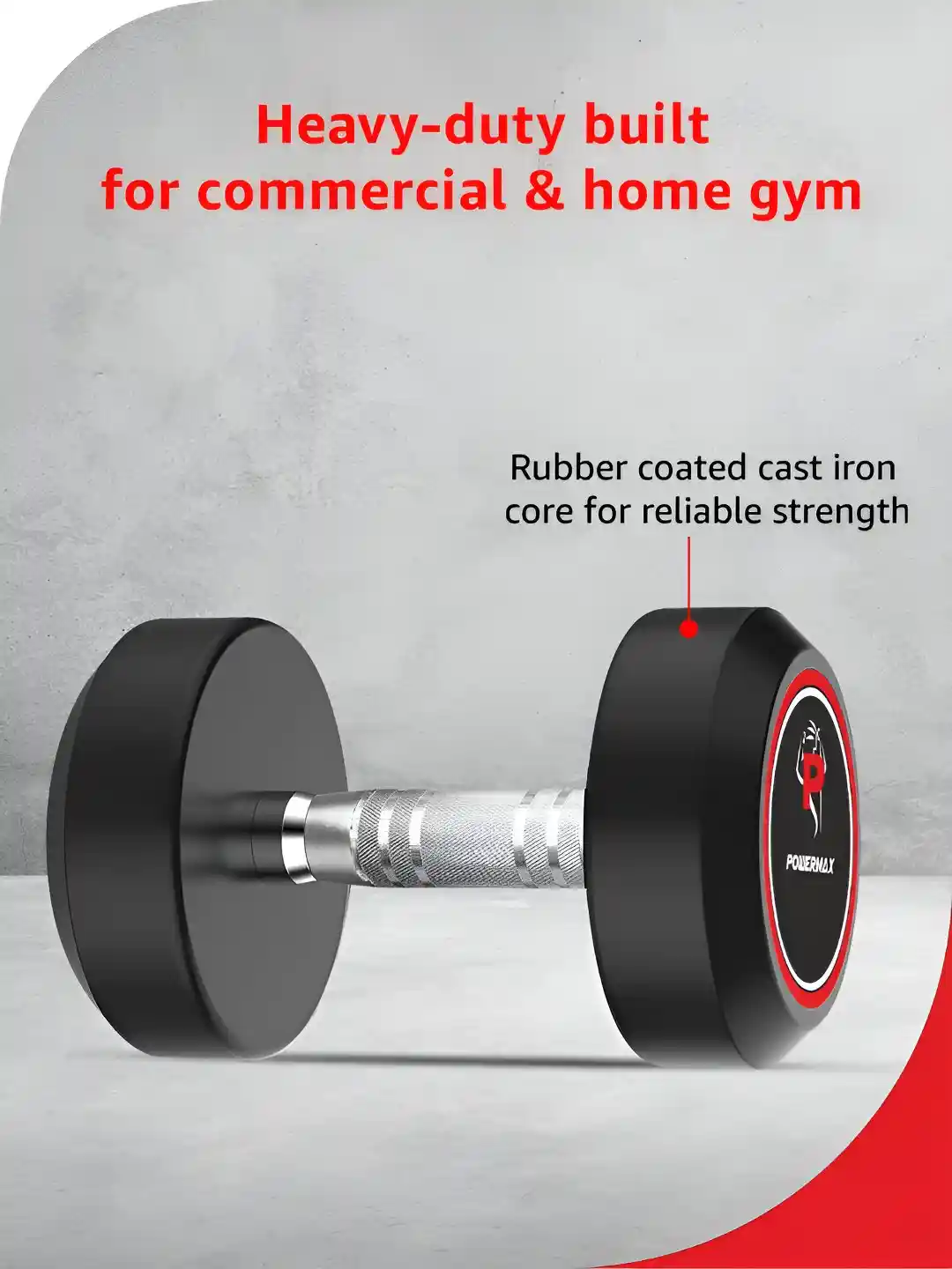 Buy PowerMax Fitness Set of Rubber Coated Round Weight Dumbbells