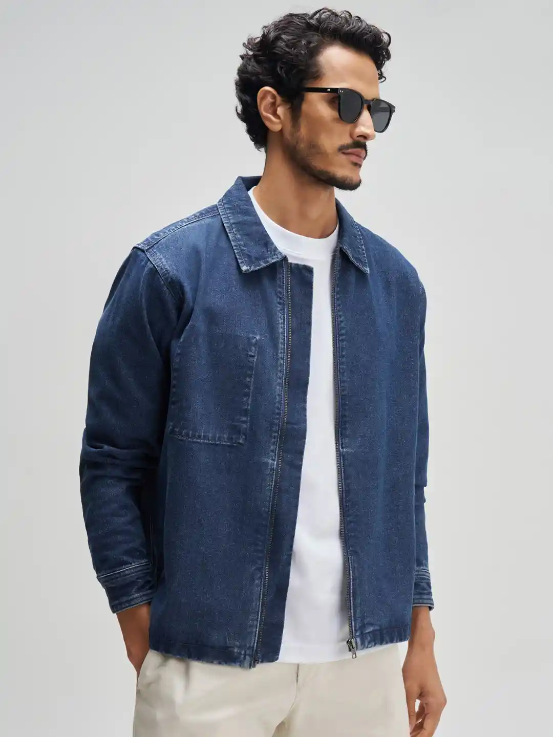 Buy XYXX Men Solid Cotton Denim Zipper jacket - Jackets for Men