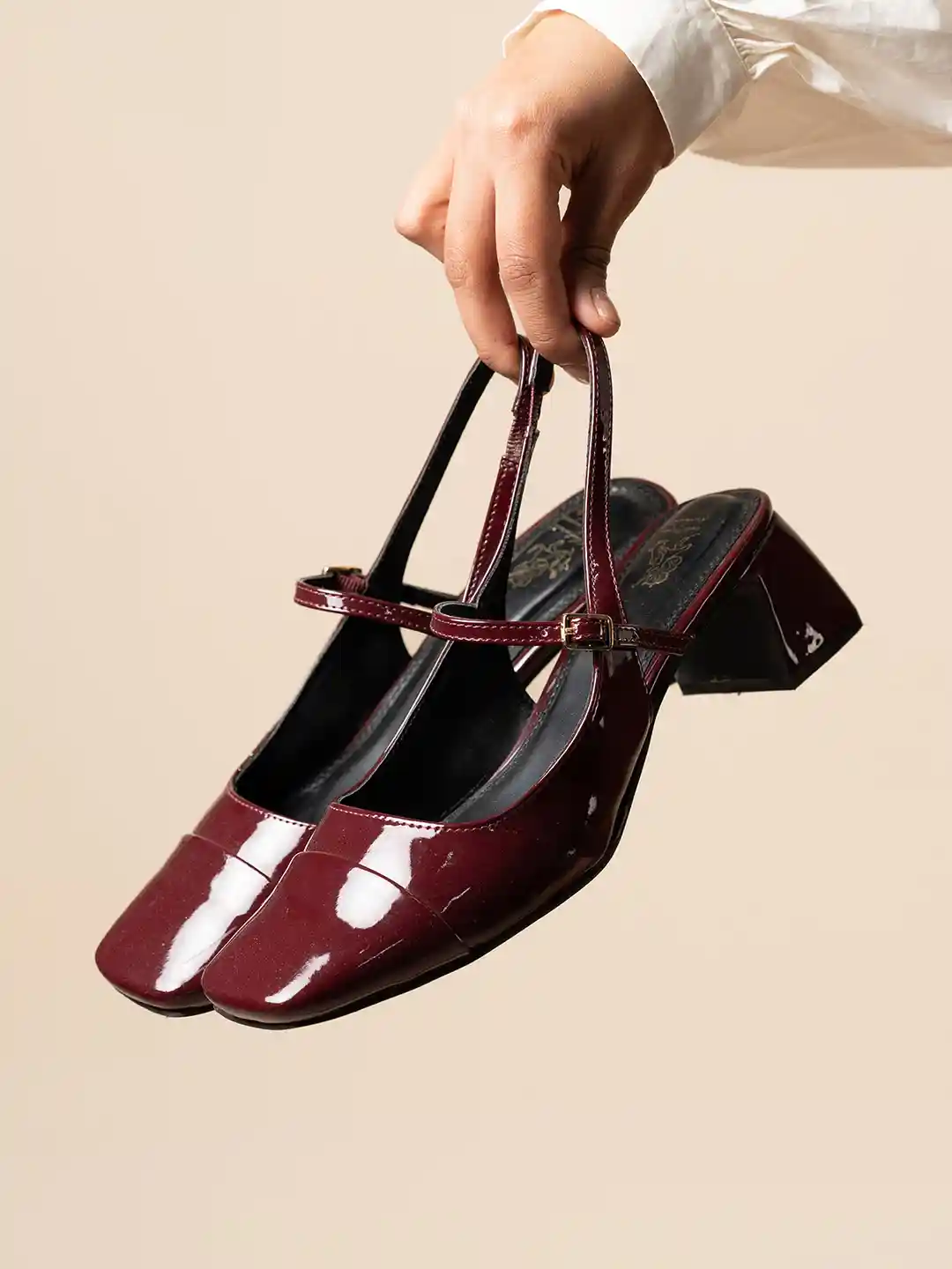 Buy Theater Women Twiggy Piggies Cherry Red Mary Jane Block Heels