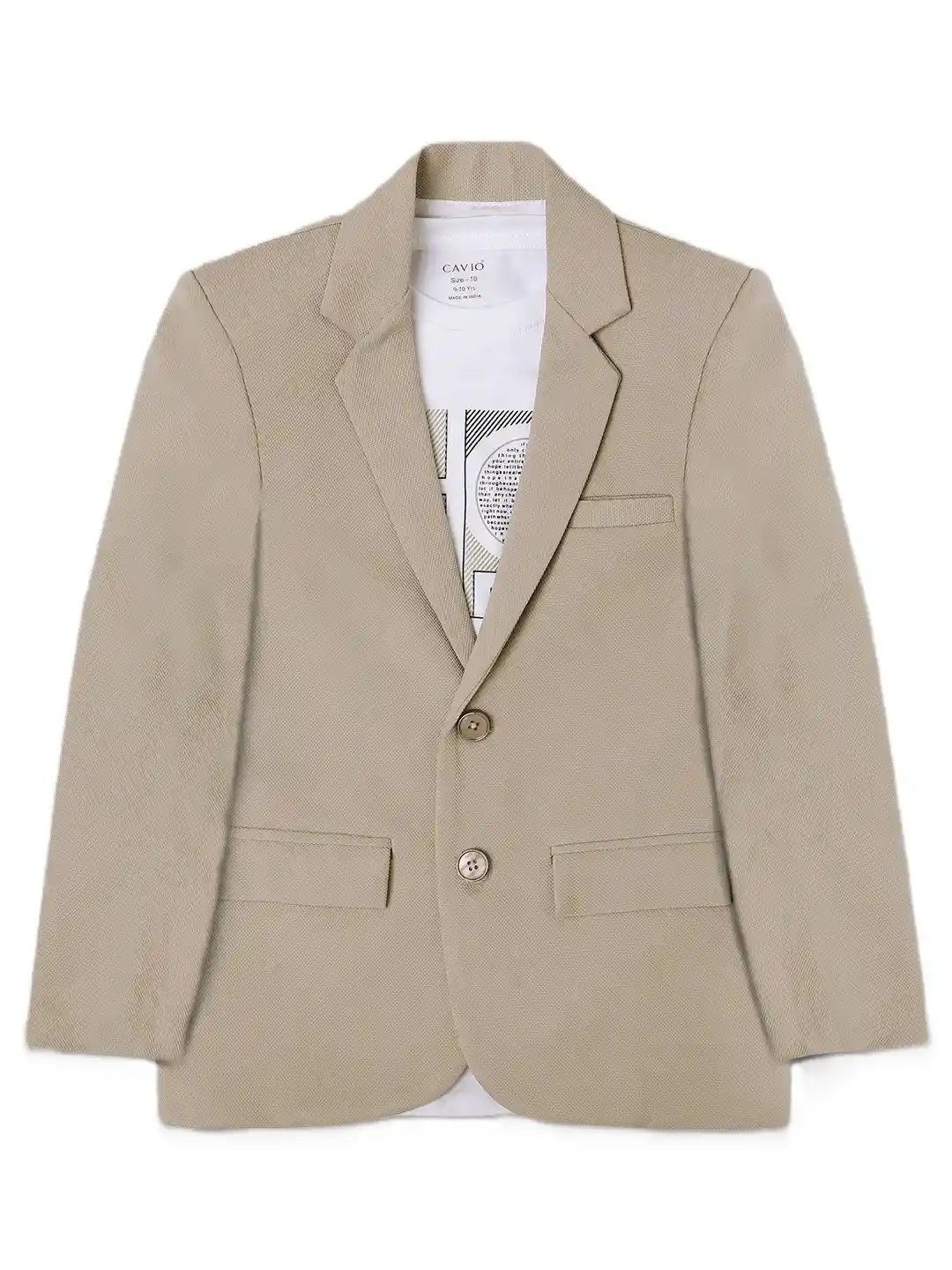 Buy CAVIO Boys Pure Cotton Notched Lapel Collar Single Breasted