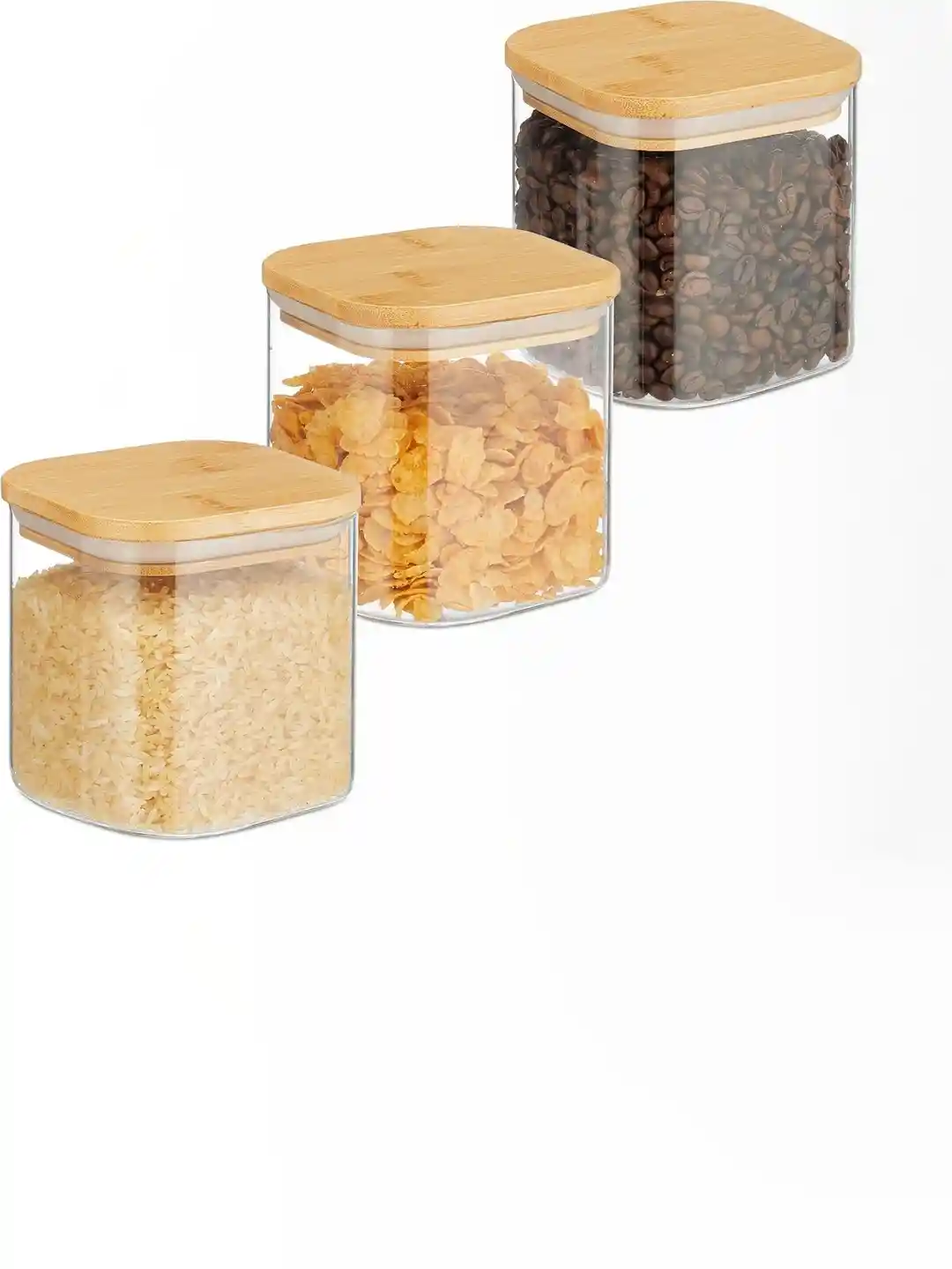 Buy Virtuous Transparent And Brown Pieces Square Glass Air Tight