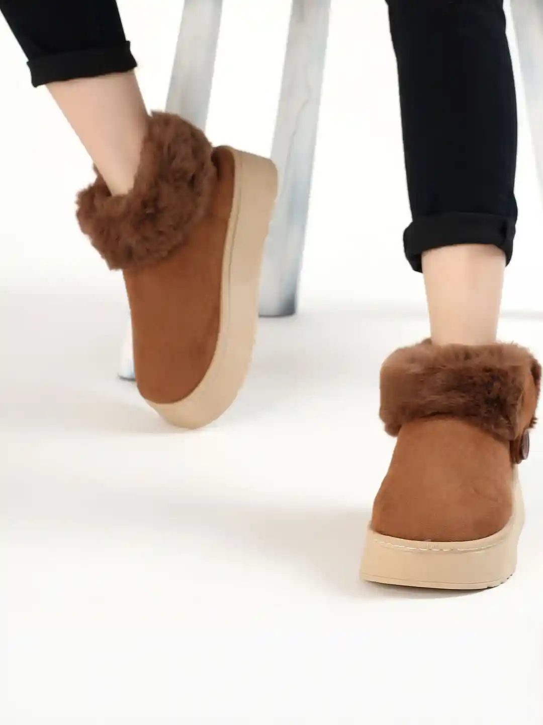 Buy CASSIEY Women Comfortable Indoor/Outdoor Winter Faux Fur Boots